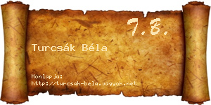 Turcsák Béla névjegykártya