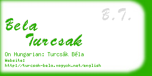 bela turcsak business card
